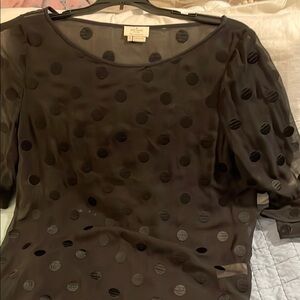 Kate Spade Black  Silk Polka Dot Vintage Top
